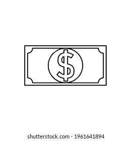 Dollar Money Icon White Background Stock Vector (Royalty Free ...