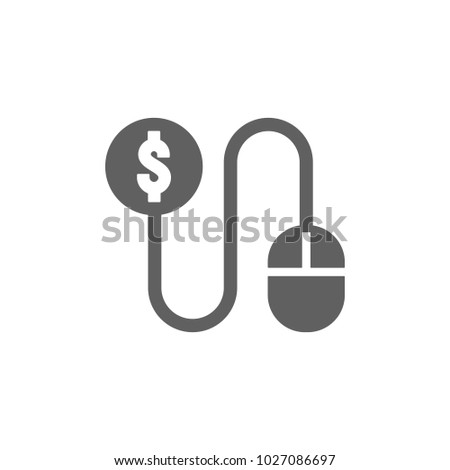 Dollar money with mouse icon in trendy flat style isolated on white background. Symbol for your web site design, logo, app, UI. Vector illustration, EPS