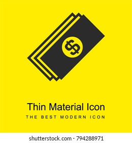 Dollar money papers bright yellow material minimal icon or logo design