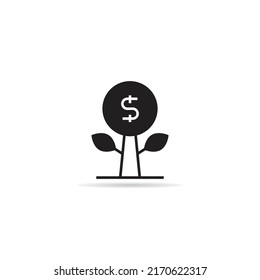 Dollar Money Plant Icon Vector Illustration