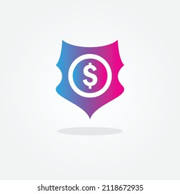Vector de iconos de Dollar Money Secure para aplicaciones web, informáticas y móviles