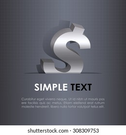 Dollar money sign silver texture and business concept background with text.