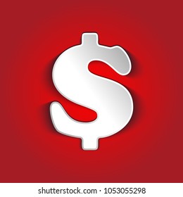 dollar money sign vector paper art style