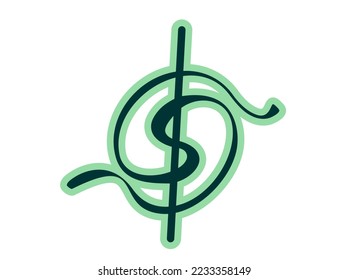 símbolo de dinero en dólares color verde