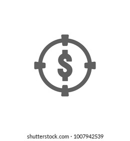 Dollar money with target icon vector