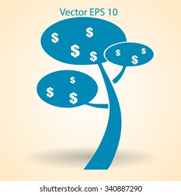 dollar money tree vector illustration