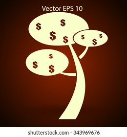 dollar money tree vector illustration