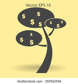 dollar money tree vector illustration