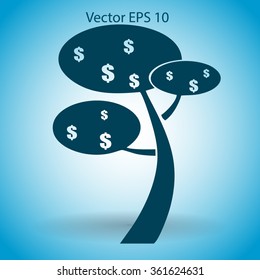 dollar money tree vector illustration