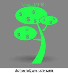 dollar money tree vector illustration