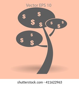 dollar money tree vector illustration