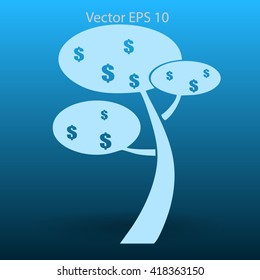 dollar money tree vector illustration