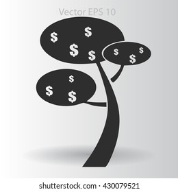 dollar money tree vector illustration