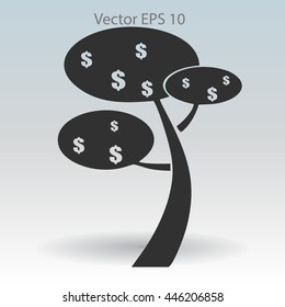 dollar money tree vector illustration