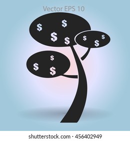 dollar money tree vector illustration