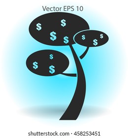 dollar money tree vector illustration