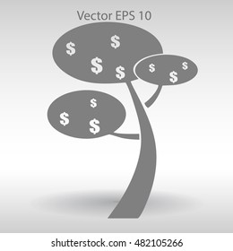 dollar money tree vector illustration