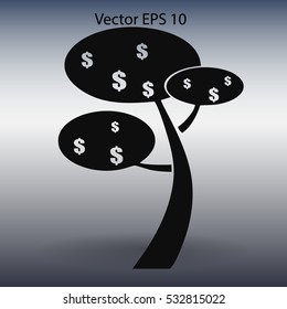 dollar money tree vector illustration