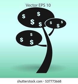 dollar money tree vector illustration