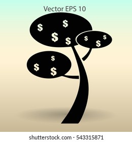dollar money tree vector illustration