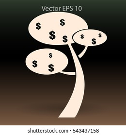 dollar money tree vector illustration