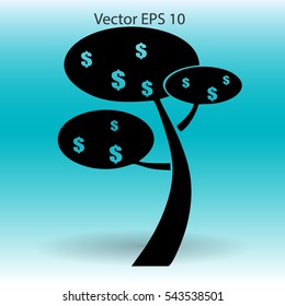 dollar money tree vector illustration