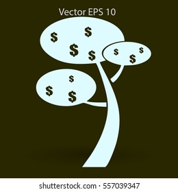 dollar money tree vector illustration