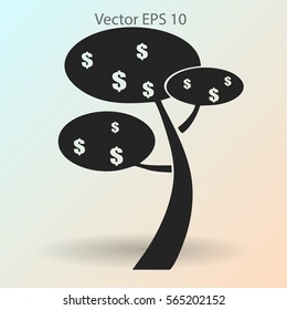 dollar money tree vector illustration