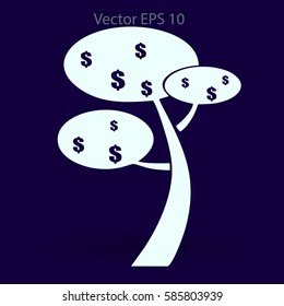 dollar money tree vector illustration