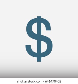 Dollar money vector flat pictograph line icon stock design illustration