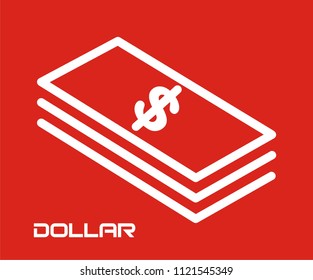 DOLLAR MONEY VECTOR ICON 