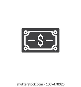 Dollar money vector icon. filled flat sign for mobile concept and web design. Cash paper Banknote simple solid icon. Symbol, logo illustration. Pixel perfect vector graphics