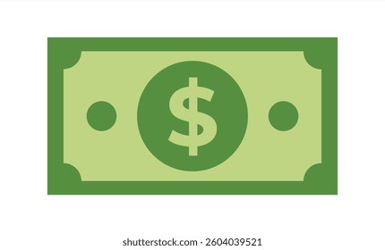 Dollar Money Vector Illustration. Dollar Bill note money. us dollar currency, vector 10 eps.