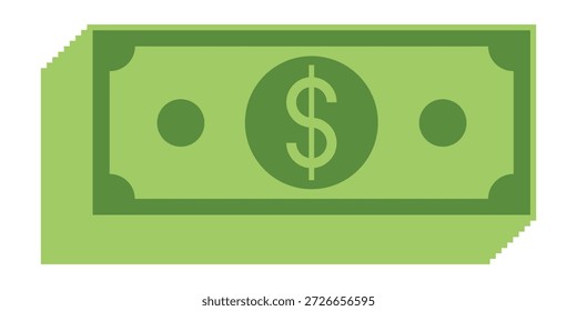 Ilustração do vetor de dinheiro dólar. Dólar Moeda da nota de cédula. dólar americano
