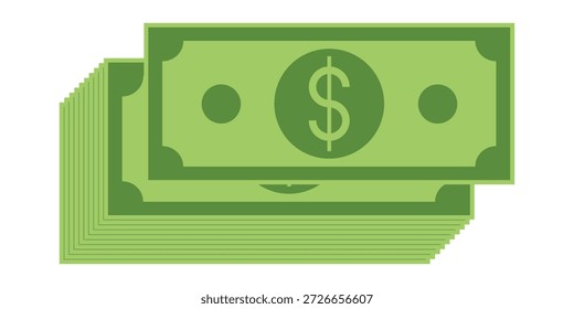 Ilustração do vetor de dinheiro dólar. Dólar Moeda da nota de cédula. dólar americano