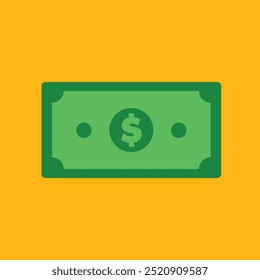 Ilustración vectorial de Dinero Dólar. Moneda del billete estadounidense.
