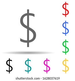 dollar multi color style icon. Simple glyph, flat vector of crepto currency icons for ui and ux, website or mobile application