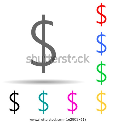 dollar multi color style icon. Simple glyph, flat vector of crepto currency icons for ui and ux, website or mobile application