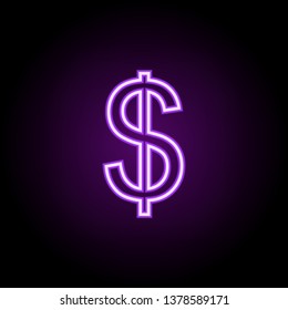 dollar neon icon. Elements of business set. Simple icon for websites, web design, mobile app, info graphics