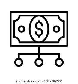 dollar network line icon