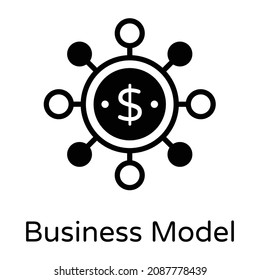 Dollar With Nodes, Business Model Icon