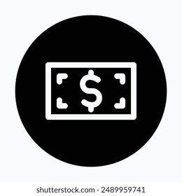 Dollar Note, Cash Vector Icon, 