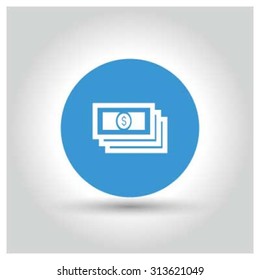 Dollar Note Icon. Blue Business Pictogram. vector illustration