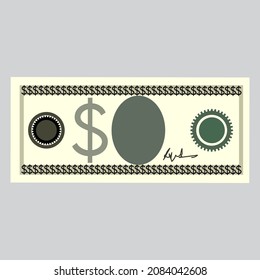 Dollar note icon design stock illustration.
