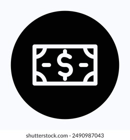 Dollar Note, Money, Cash Vector Icon, 