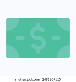 Dollar Note, Money, Cash Vector Icon, Flat Style Isolated Vector Icon.