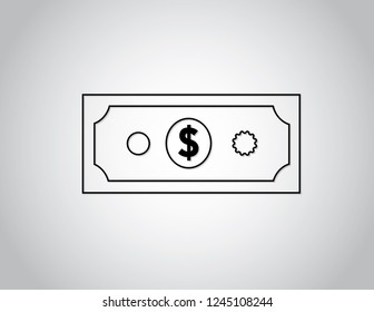 Dollar note vector for bill payment by cash on white background illustration
