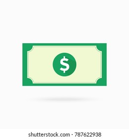 Dollar note vector icon. Currency money, finance dollar illustration