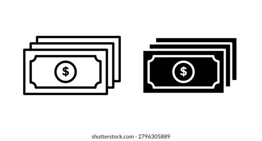 Dollar notes icon concept editable stroke outline. flat vector illustration.