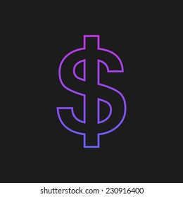Dollar on a black background